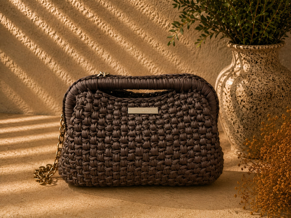 Borsa Mari intrecciata a mano